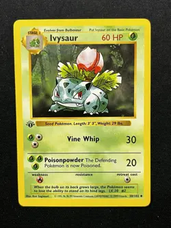 Pokemon Card - Ivysaur Base Set (Shadowless) 30/102 Uncommon 1st Edition - Image 1