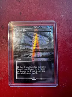 Marsh Flats Borderless DRAGONSCALE Foil Land Magic: The Gathering Card - Image 1
