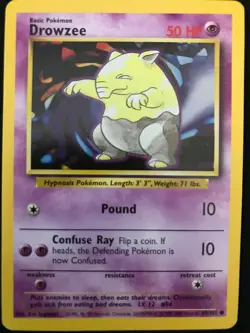 Vintage 1999 Pokemon Cards Unlimited Base Set Drowzee MINT - Image 1