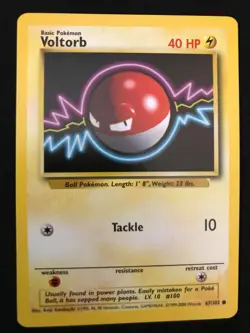 Vintage 1999 Pokemon Cards Unlimited Base Set Voltorb MINT - Image 1
