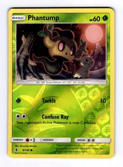 Phantump SM - Guardians Rising #6 (2017) Common Reverse Holo NM Pokemon - Image 1