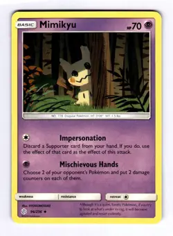 Mimikyu (96) SM - Cosmic Eclipse #96 (2019) Uncommon NM Pokemon - Image 1