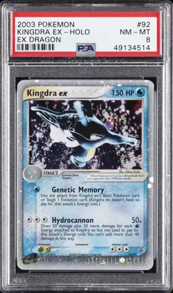 2003 POKEMON EX DRAGON #92 KINGDRA EX-HOLO PSA 8 - Image 1