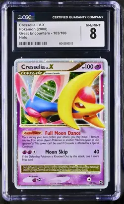 Pokemon CRESSELIA LV.X Great Encounters HOLO ULTRA RARE #103/106 - CGC 8 NM/MINT - Image 1