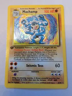Machamp x1 Base Set 1st Edition Pokemon - Image 1
