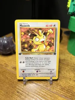 Meowth 62/82 1st Edition Team Rocket 2000 Pokemon WotC LP - Image 1