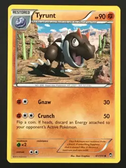 Pokemon TCG Tyrunt 61/111 XY Furious Fists Regular Uncommon LP - Image 1