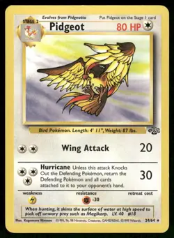 Pokemon Cards Pidgeot 24/64 UNLIMITED Jungle WOTC Rare LP - Image 1