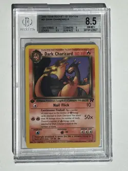 2000 Pokemon Team Rocket 1st Edition #021 Dark Charizard BGS 8.5 - Image 1