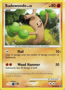 POKEMON Sudowoodo #48/100 Normal Majestic Dawn NM - Image 1