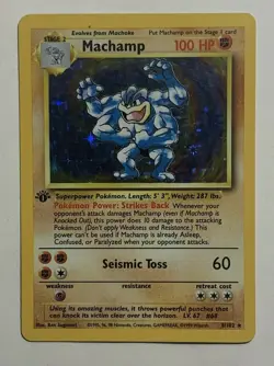 Machamp - 1st Edition - 8/102 - Holo - Pokemon Card - Lightly Played - Image 1