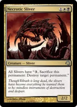 1x Necrotic Sliver - Foil NM-Mint, English Premium Deck Series MTG Magic - Image 1