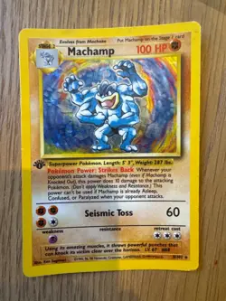 1999 Pokemon Base Set #8/102 Machamp First Edition Rare Holo - Image 1