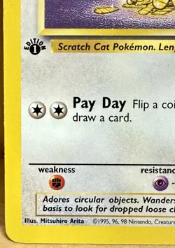 Meowth Jungle Set 1st Edition 1999 Vintage Pokemon TCG - Image 2