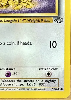 Meowth Jungle Set 1st Edition 1999 Vintage Pokemon TCG - Image 3