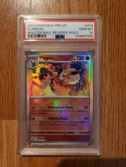 Pokemon Flareon (Master Ball Pattern) 013/131 Sv: Prismatic Evolutions Holo - Image 1