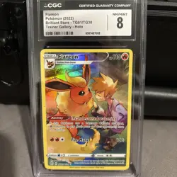 Pokemon English Flareon TG01/TG30 2022 Brilliant Stars Trainer Holo Grade 8 - Image 1