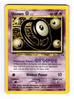 Unown [O] Neo Discovery #69 (2001) Common LP Pokemon - Image 1