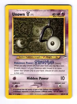 Unown [V] Neo Destiny #089 (2001) Common LP Pokemon - Image 1