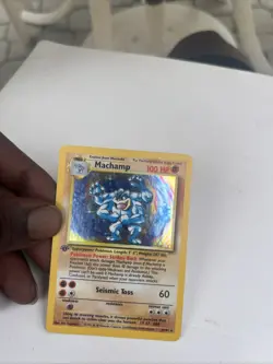 Pokemon TCG Machamp Holo Rare 1st Edition Base Set 8/102 - Image 1