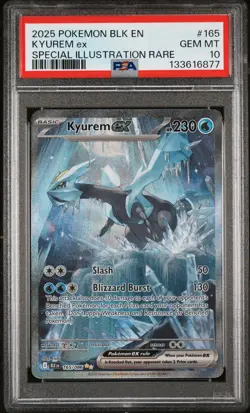 2025 POKEMON BLK EN-BLACK BOLT SPECIAL ILLUSTRATION RARE #165 KYUREM EX PSA 10 - Image 1