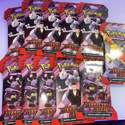 Destined Rivals Pokemon Scarlet And Violet Sleeved Booster Lot Of 11 - Image 1