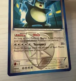 Pokemon TCG Snorlax Plasma Storm 101/135 Reverse Holo Rare - Image 3