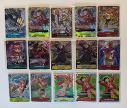 One Piece Luffy Gear 5/Alt Art/Garp/Sanji/Perona/Stussy/Nami/etc 15 Card Lot - Image 1