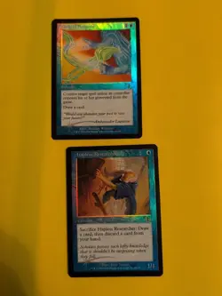 Hapless Researcher & Grip of Amnesia Judgment.Old VIntage.MTG 2 Card.FOIL - Image 1