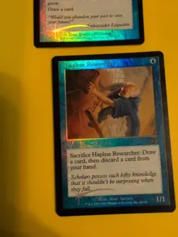 Hapless Researcher & Grip of Amnesia Judgment.Old VIntage.MTG 2 Card.FOIL - Image 2
