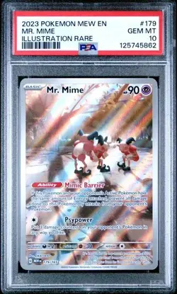 Mr. Mime Scarlet & Violet Holo Illustration Card 179/165 Pokemon PSA 10 - Image 1