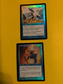 Hapless Researcher & Mirror Wall Judgment. Old VIntage.MTG 2 Card.FOIL - Image 1