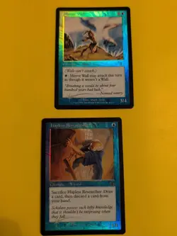 Hapless Researcher & Mirror Wall Judgment. Old VIntage.MTG 2 Card.FOIL - Image 2