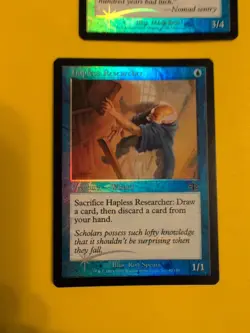 Hapless Researcher & Mirror Wall Judgment. Old VIntage.MTG 2 Card.FOIL - Image 3