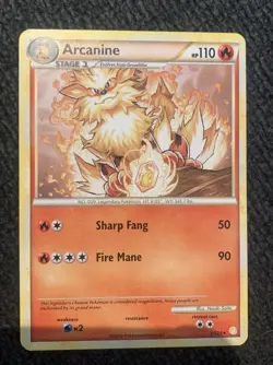 Pokemon HeartGold & SoulSilver Arcanine 001/123 Deck Exclusive 2010 TCG Card - Image 1