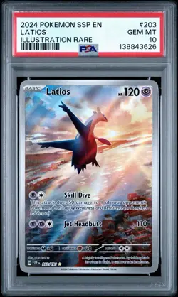 2024 POKEMON SSP EN-SURGING SPARKS ILLUSTRATION RARE #203 LATIOS PSA 10 - Image 1