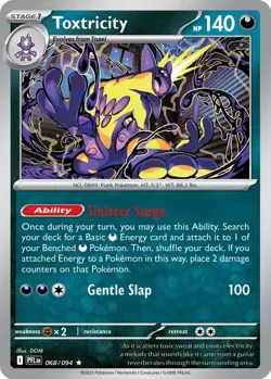 Me02: Phantasmal Flames Pokemon TCG Toxtricity 68/94 Common - Image 1