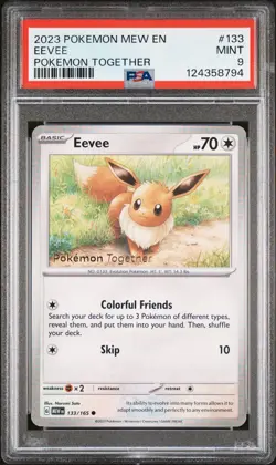 2023 POKEMON MEW EN-151 POKEMON TOGETHER #133 EEVEE PSA 9 - Image 1