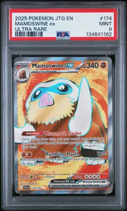 2025 POKEMON JTG EN-JOURNEY TOGETHER ULTRA RARE #174 MAMOSWINE EX PSA 9 - Image 2