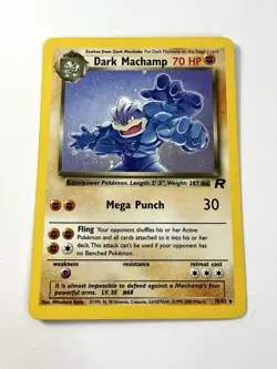 Dark Machamp Team Rocket 10/82 Unlimited Holo Rare Pokemon Vintage WOTC NM/LP - Image 1