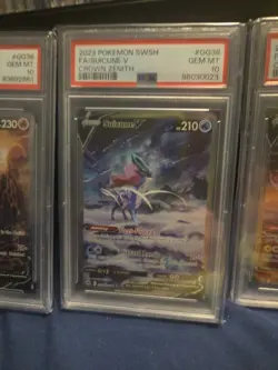 Pokemon Crown Zenith FA Suicune V GG38, Entei V GG36, Raikou V GG41 PSA 10 - Image 3