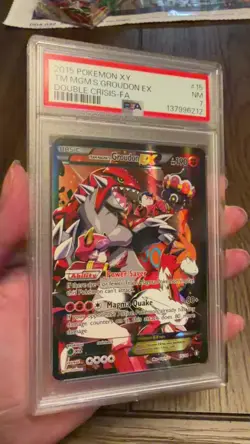 2015 POKEMON XY TEAM MAGMA'S GROUDON EX DOUBLE CRISIS #15 PSA 7 - Image 2