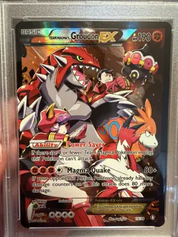 2015 POKEMON XY TEAM MAGMA'S GROUDON EX DOUBLE CRISIS #15 PSA 7 - Image 3