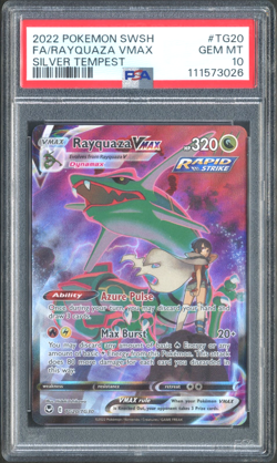 Pokemon TCG: Rayquaza VMAX TG20/TG30 Silver Tempest PSA 10 GEM MT - Image 1