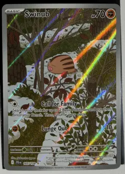 Pokemon Swinub Illustration Rare SV09 Journey Together 165/159 Holo 2025 70HP - Image 1