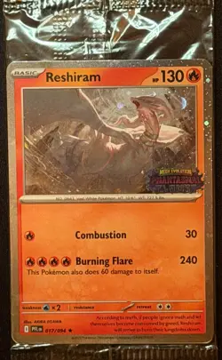 Pokemon Phantasmal Flames Reshiram 017/094 Promo Stamped Sealed TCG - Image 1
