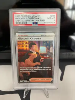 Giovanni's Charism 2023 Pokemon 151 Special Illustration Rare 204/165 PSA 8 - Image 1