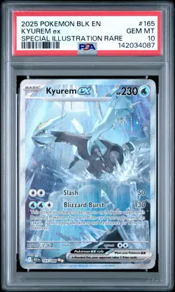 2025 Pokemon BLK Black Bolt Kyurem EX Holo Special Illustration Rare PSA 10 #165 - Image 1