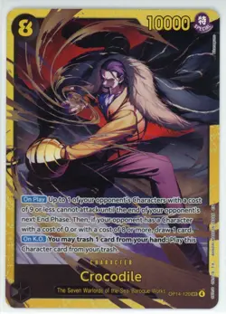 One Piece Crocodile OP14-120 SEC Gold Foil The Azure Sea’s Seven - Image 1