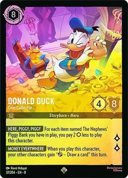 Donald Duck - Coin Collector 37/204 DISNEY LORCANA Reign of Jafar Cold Foil - Image 1